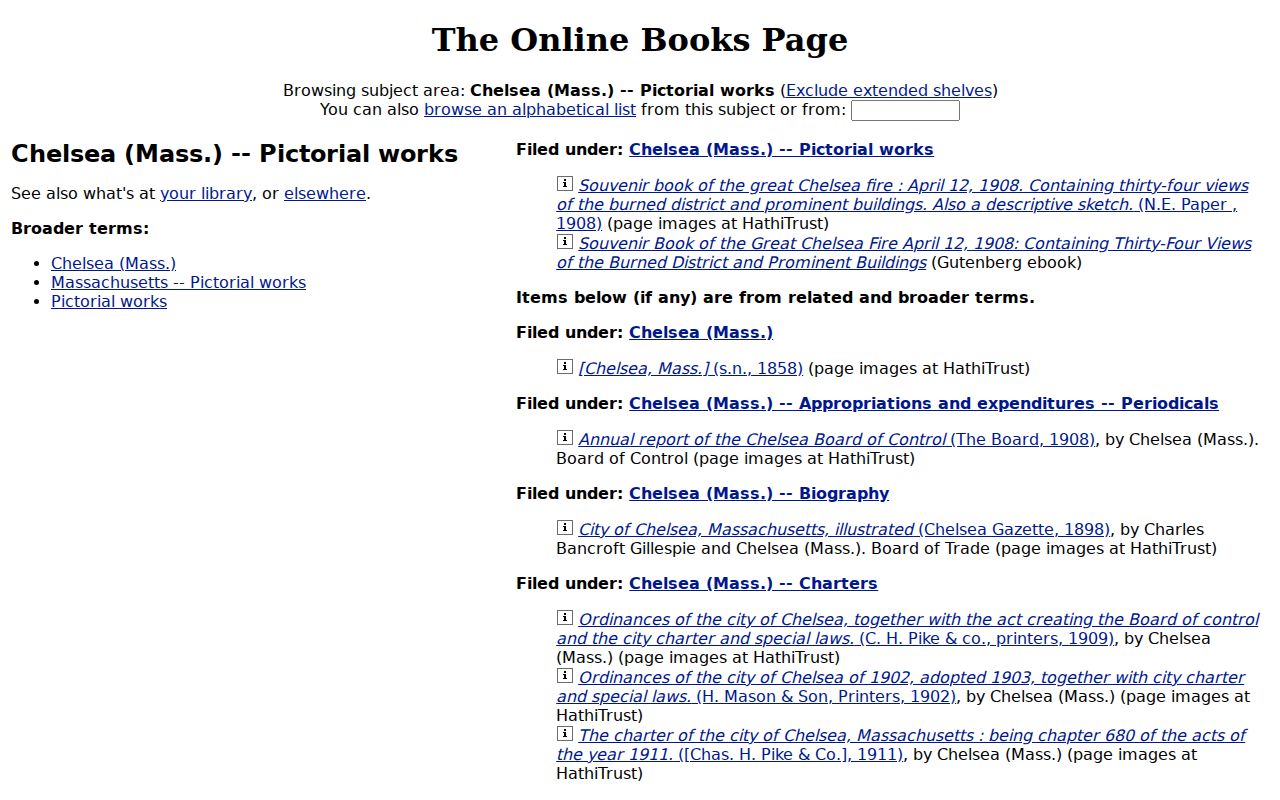 Chelsea city directory university holdings catalog