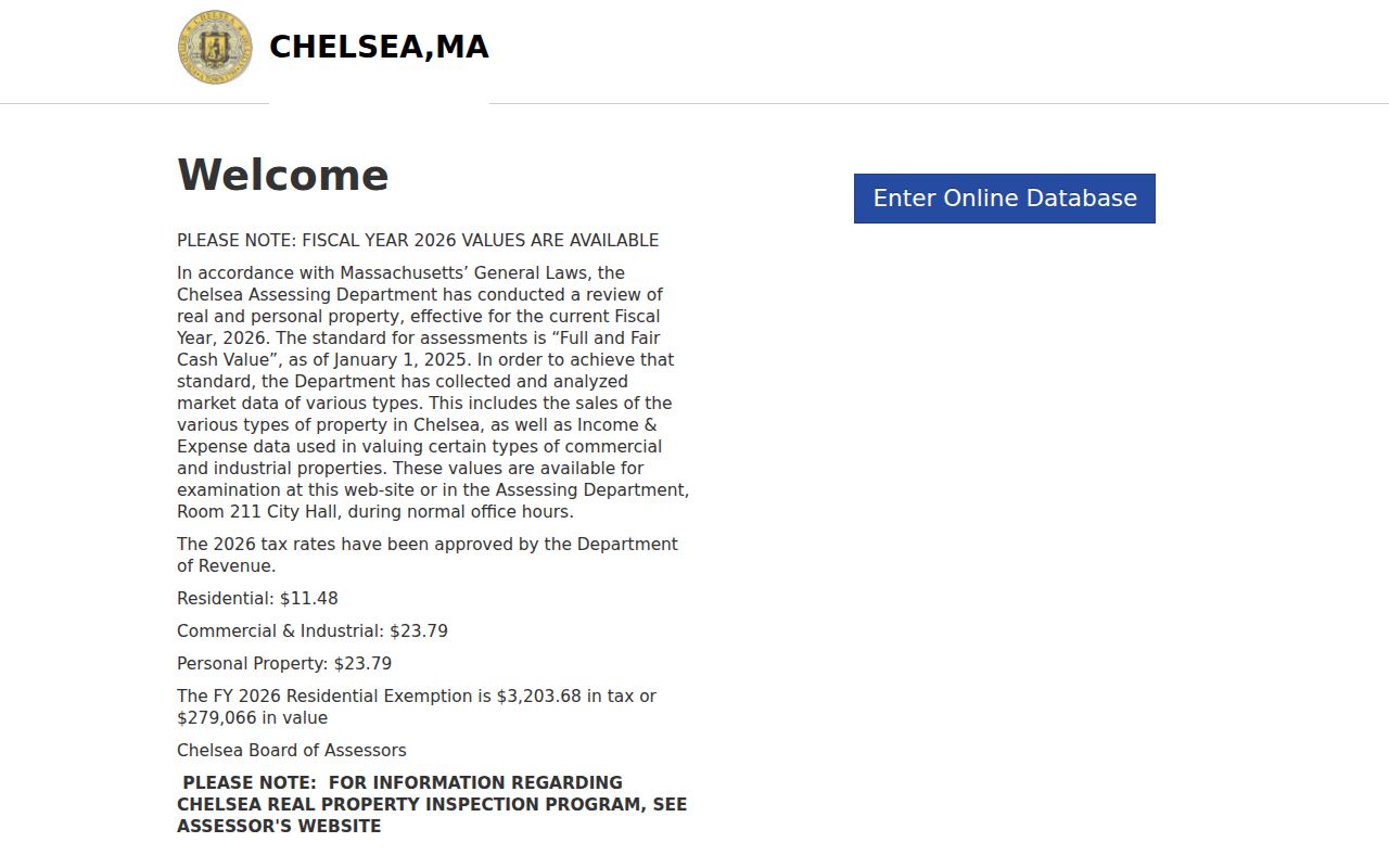 Chelsea street directory Vision assessor property search