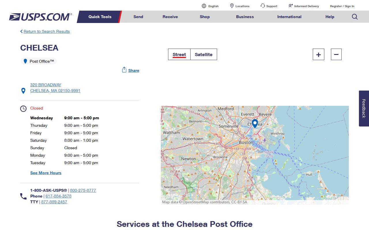Chelsea ZIP code directory USPS Post Office reference